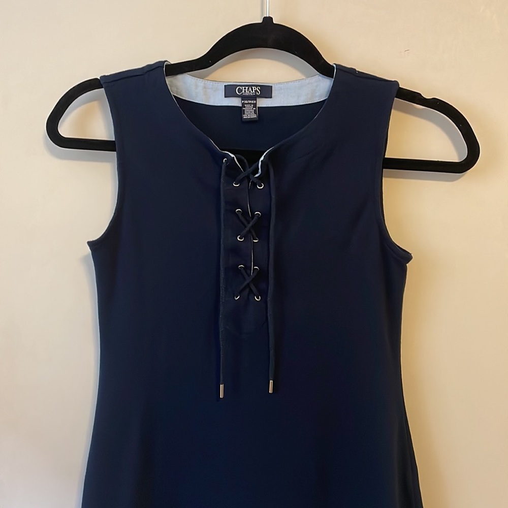 Chaps lace-up detail tank dress XSP